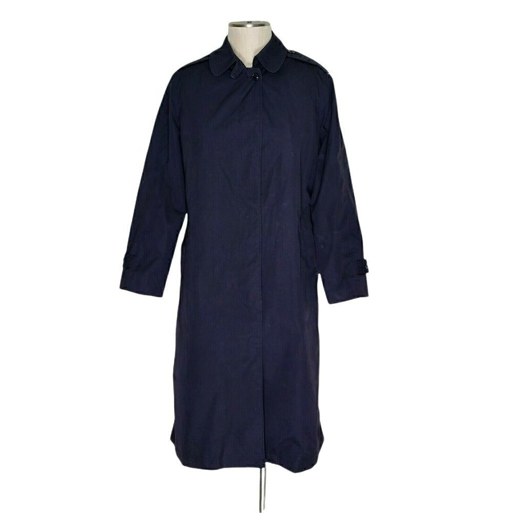 US Military Issue Trench Coat Size 14L Zip Out Faux Fur Liner Water Repellent